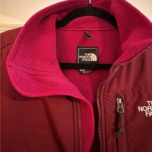 The North Face Maroon and Pink Fleece Jacket